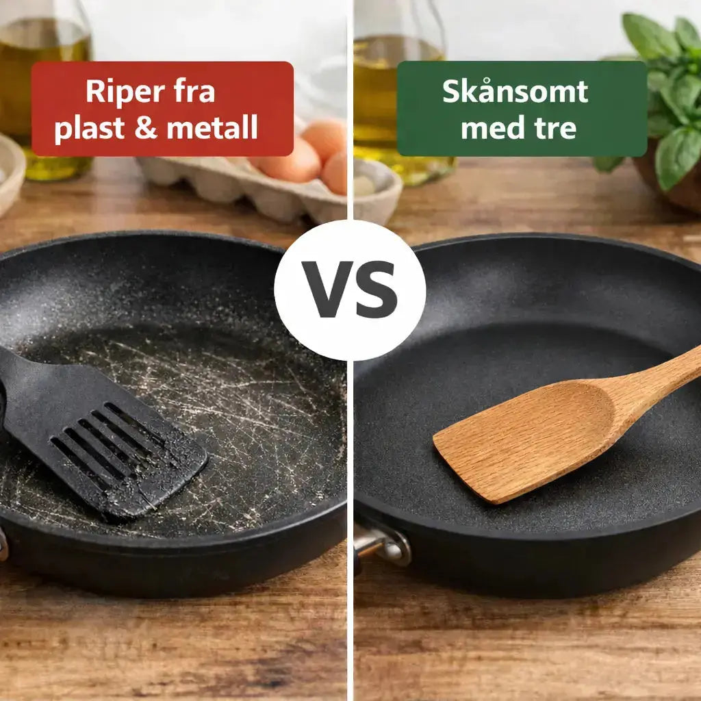 Kjøkkenredskap i tre (8 deler) – Skånsomt for non-stick & komplett sett til matlaging SkogsTre.no
