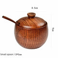 Wooden Salt Shaker Vintage Seasoning Jar with Lid Household Salt Cellar Sugar Spice Jar Chili Seasoning Container Jars Salt Box