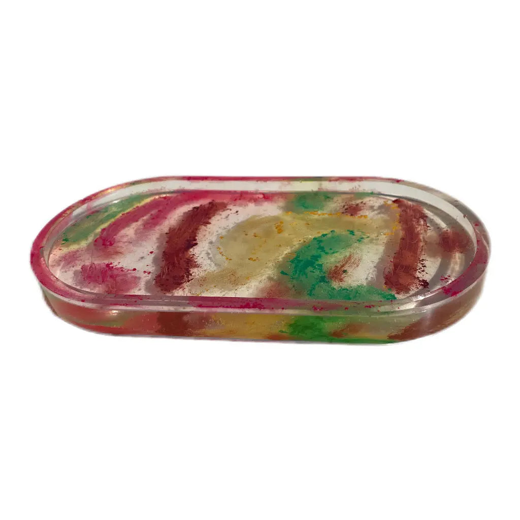 Exclusive 3-Piece set in epoxy: Vase, jar and oval tray. Epoxy-Crafts